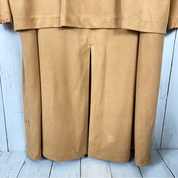 Jessica Holbrook Women Maxi Skirt Set Size L Camel Brown Butter Suede Outfit 2PC - Picture 5 of 13